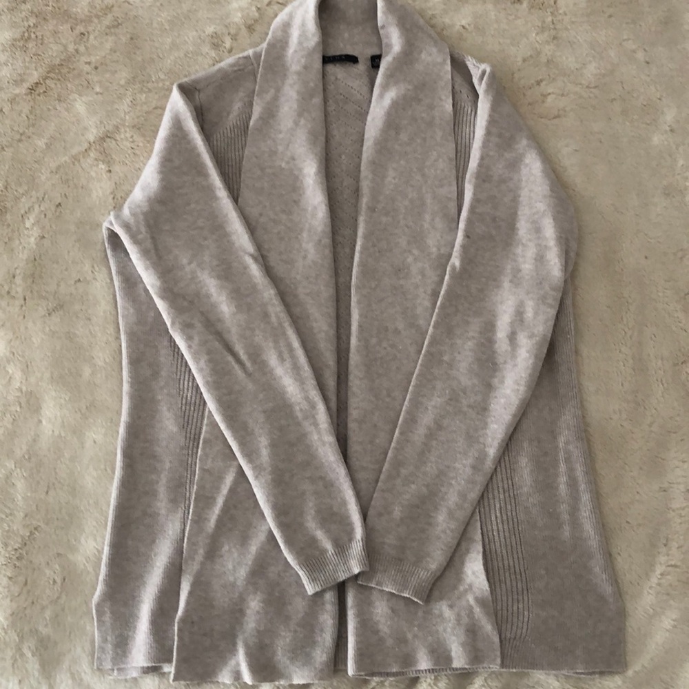 Long oatmeal cardigan sweater